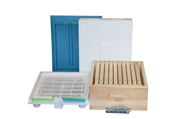 3/4 Depth Wooden Beehive Package with Wooden frames.